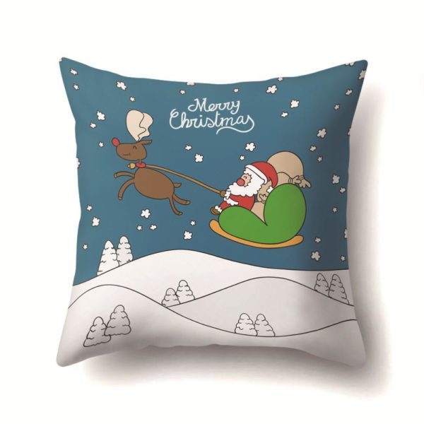 KTX-909075 Christmas Short Plush Digital Print Sofa Pillowcase - 45x45cm