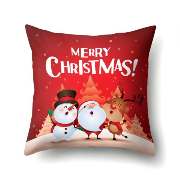KTX-909075 Christmas Short Plush Digital Print Sofa Pillowcase - 45x45cm