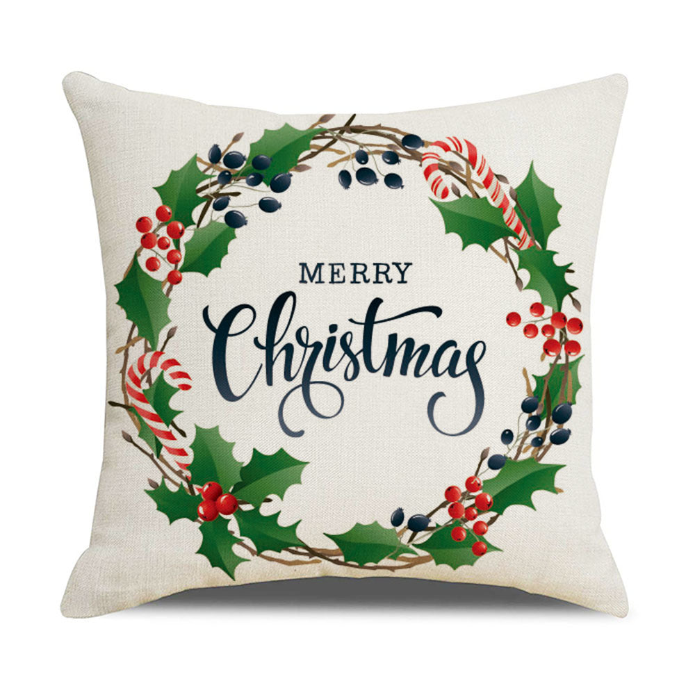 KTX-909075 Christmas Short Plush Digital Print Sofa Pillowcase - 45x45cm