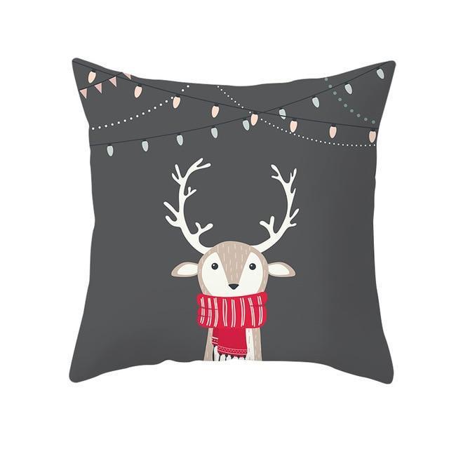 KTX-909075 Christmas Short Plush Digital Print Sofa Pillowcase - 45x45cm