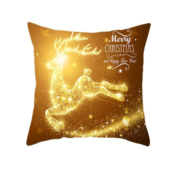 KTX-909075 Christmas Short Plush Digital Print Sofa Pillowcase - 45x45cm