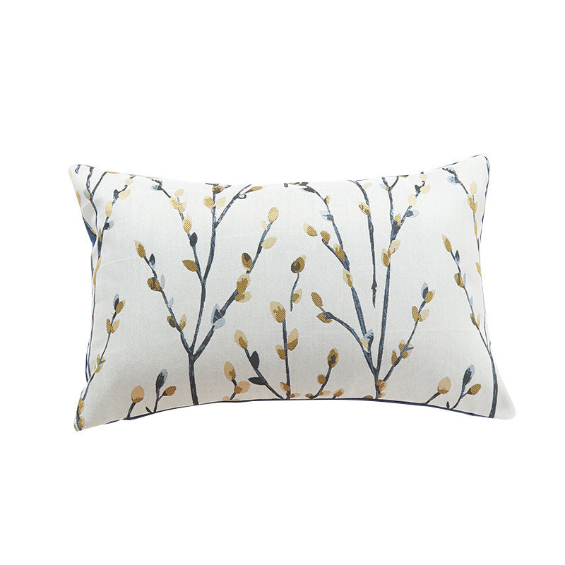 KTX-909395 Garden-Themed Floral Embroidered Pillow Cover - 45x45cm & 30x50cm in Pink, Yellow & Blue