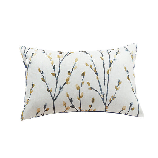 KTX-909395 Garden-Themed Floral Embroidered Pillow Cover - 45x45cm & 30x50cm in Pink, Yellow & Blue