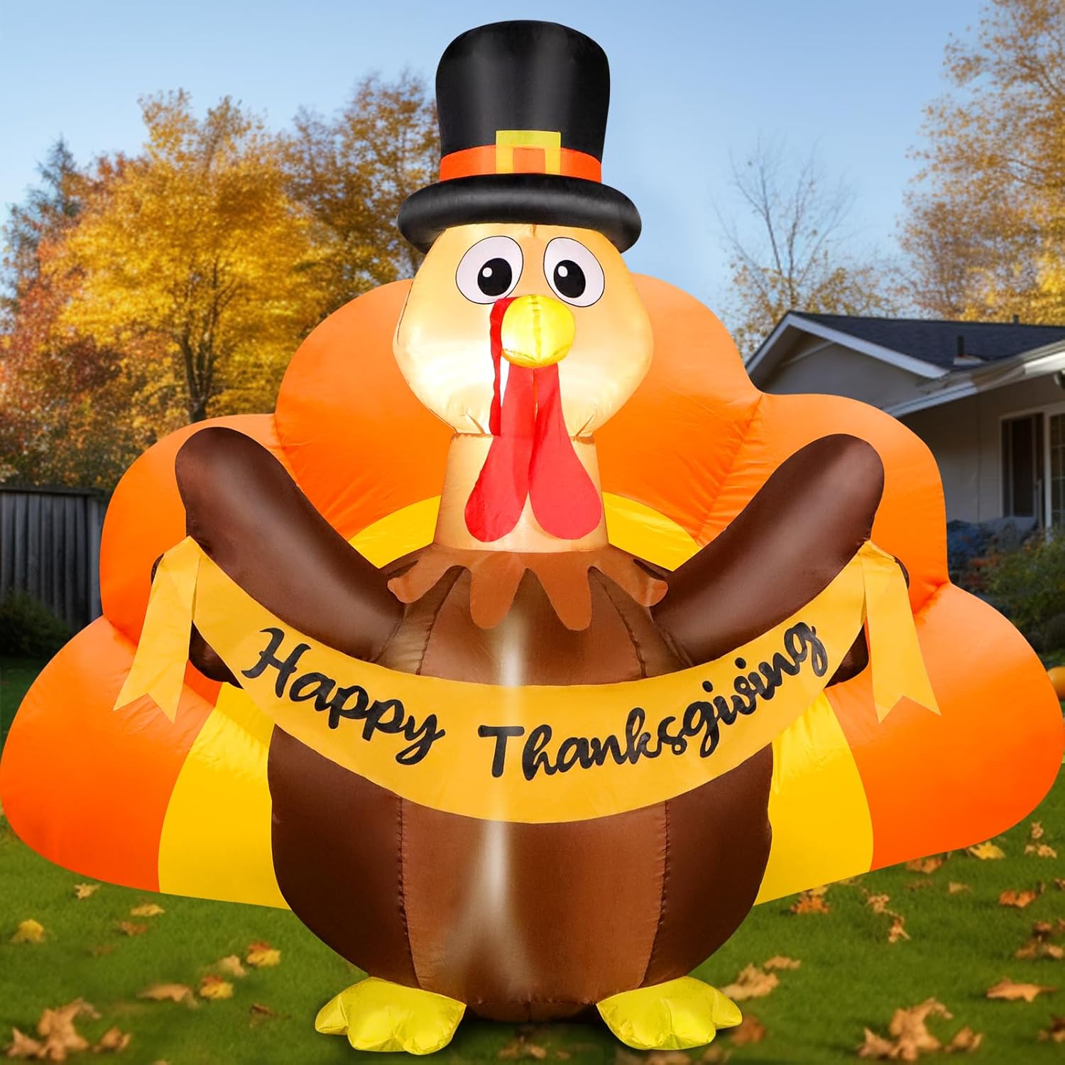 KTX-909587 9 FT Inflatable Christmas Archway with Gingerbread Man and Gift Boxes, LED Lights for Outdoor Holiday Decor