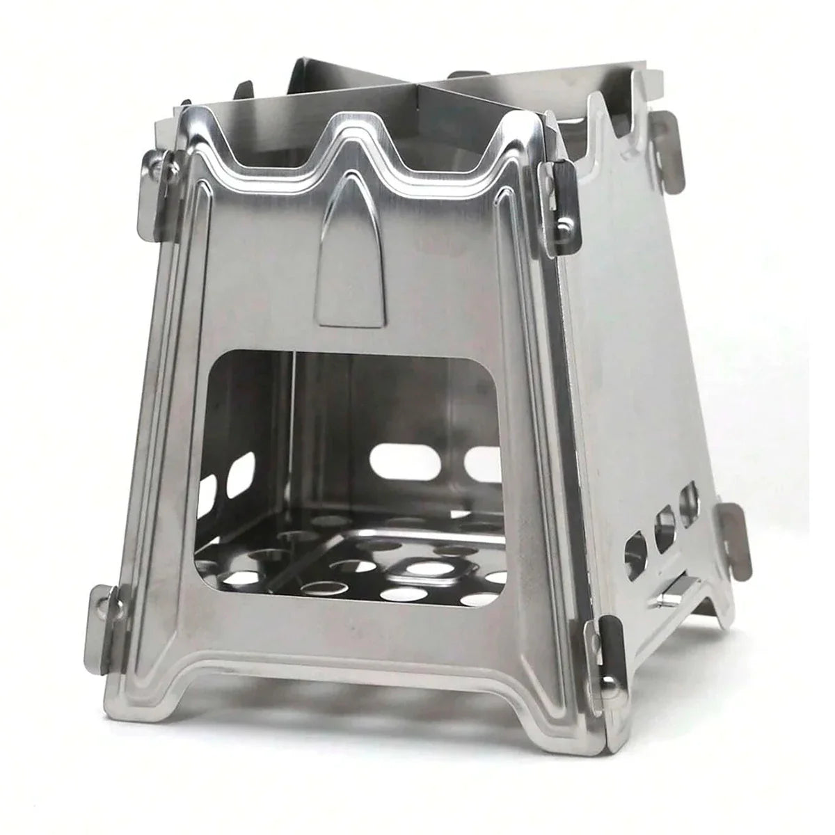 KTX-909907 Portable Stainless Steel Camping Stove - Compact Picnic Barbecue for Outdoor Cooking