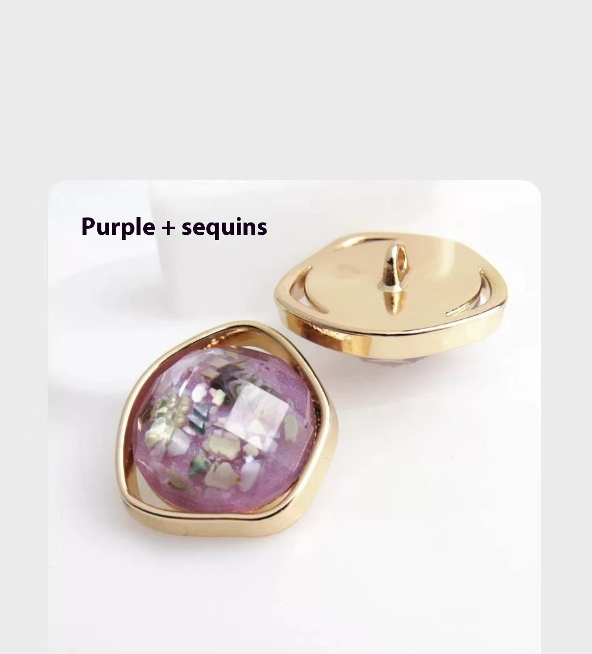 KTX-910227 Gold Irregular Natural Shell Alloy Buttons for Jackets, Coats, and Knitwear