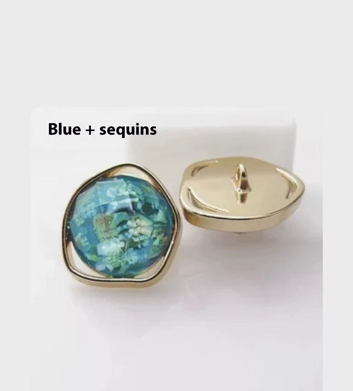 KTX-910227 Gold Irregular Natural Shell Alloy Buttons for Jackets, Coats, and Knitwear