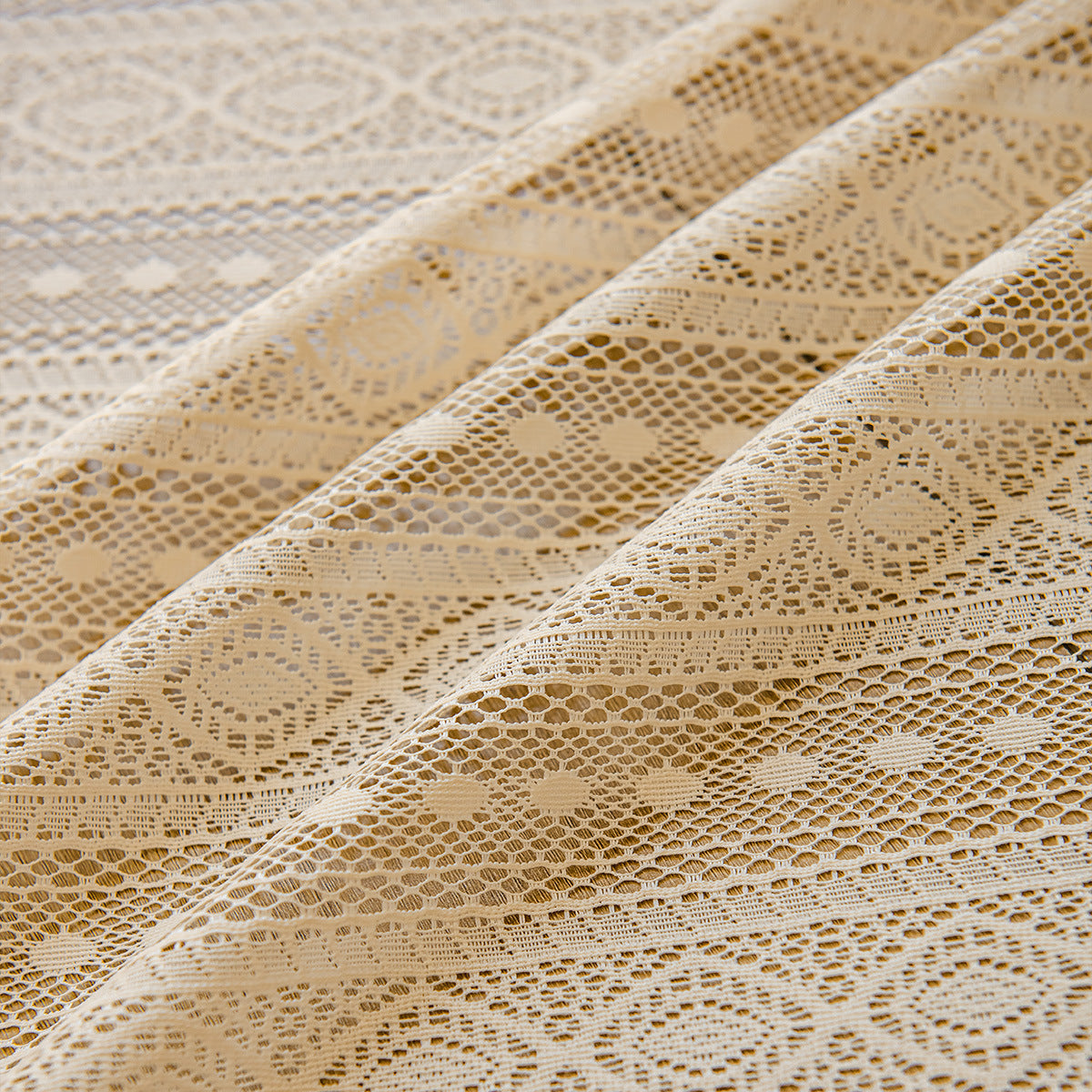 KTX-911251 Bohemian-Dot Lace Mesh Curtains for Living Room and Bedroom Décor