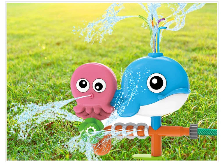 KTX-911379 Ocean Animal Outdoor Water Spray Sprinkler Toy for Kids, Eco-Friendly Plastic Fun for Ages 2 and Up