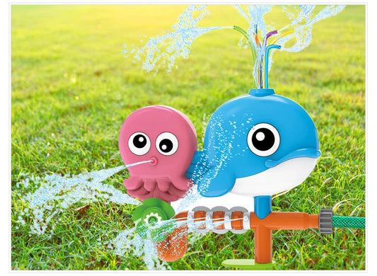 KTX-911379 Ocean Animal Outdoor Water Spray Sprinkler Toy for Kids, Eco-Friendly Plastic Fun for Ages 2 and Up