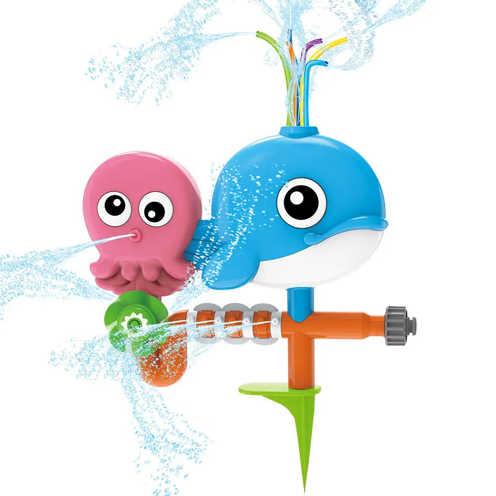 KTX-911379 Ocean Animal Outdoor Water Spray Sprinkler Toy for Kids, Eco-Friendly Plastic Fun for Ages 2 and Up