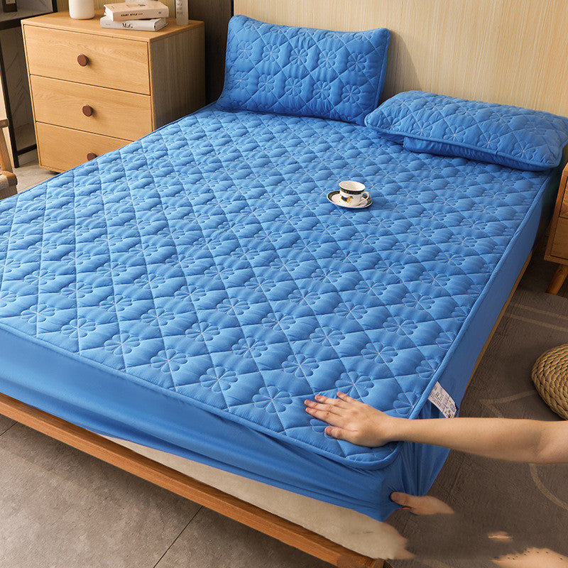 KTX-911507 Brushed Cotton Fitted Sheet with Dust Protection in Elegant Floral Designs