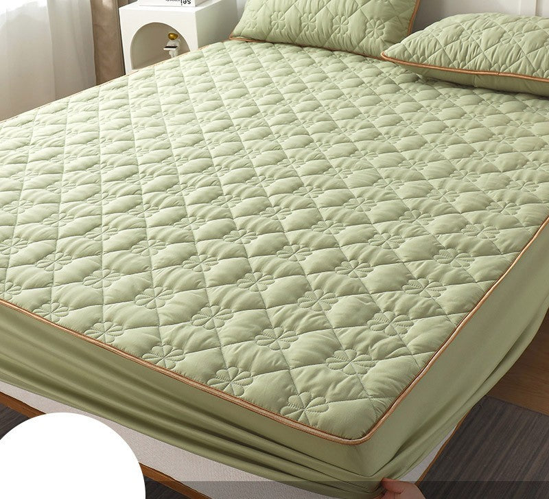 KTX-911507 Brushed Cotton Fitted Sheet with Dust Protection in Elegant Floral Designs