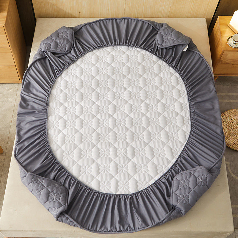 KTX-911507 Brushed Cotton Fitted Sheet with Dust Protection in Elegant Floral Designs