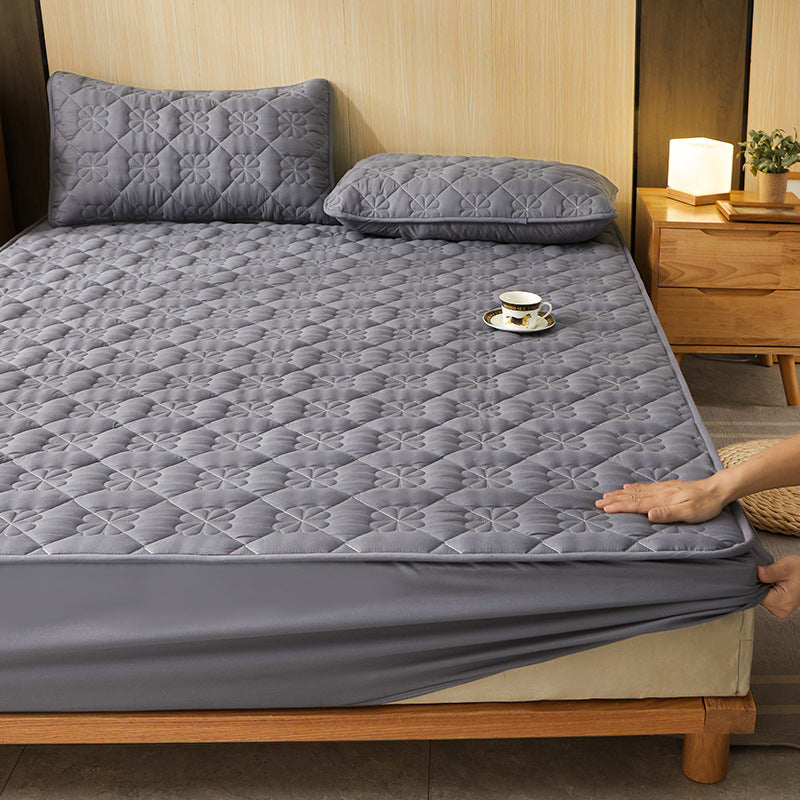 KTX-911507 Brushed Cotton Fitted Sheet with Dust Protection in Elegant Floral Designs