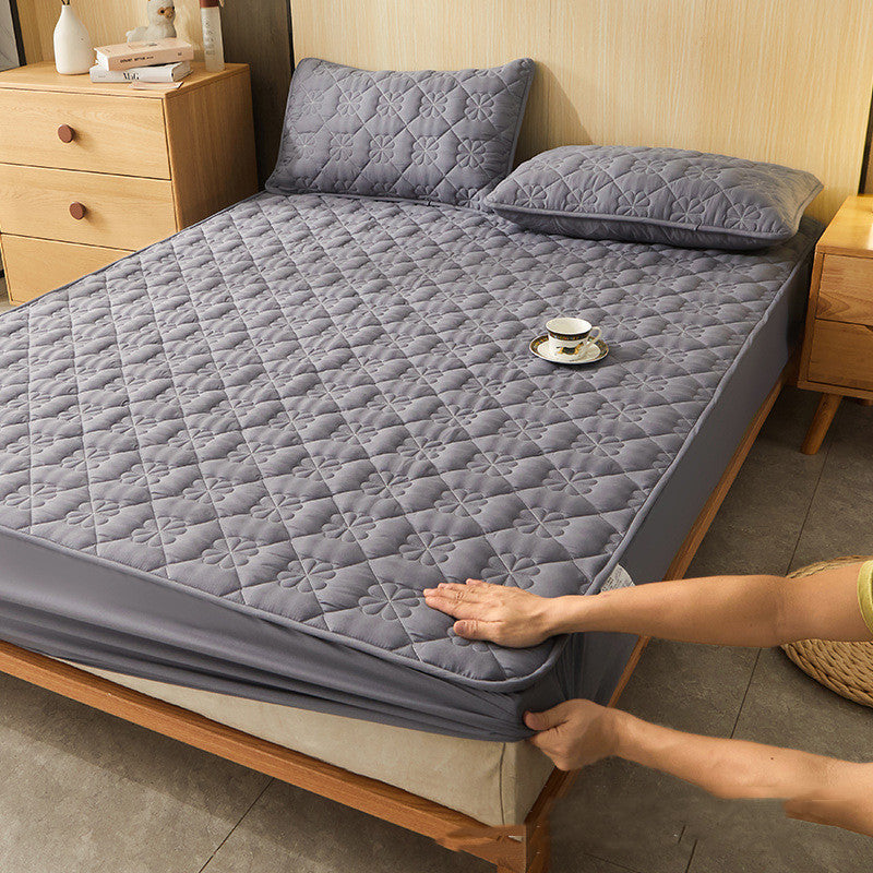 KTX-911507 Brushed Cotton Fitted Sheet with Dust Protection in Elegant Floral Designs