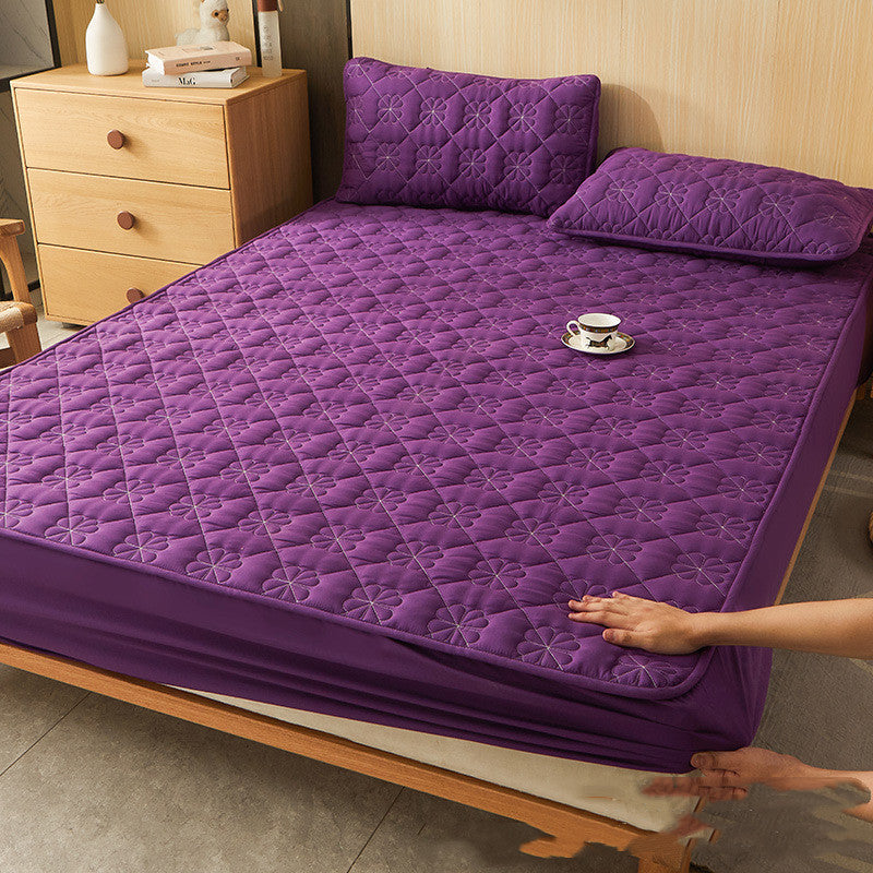 KTX-911507 Brushed Cotton Fitted Sheet with Dust Protection in Elegant Floral Designs