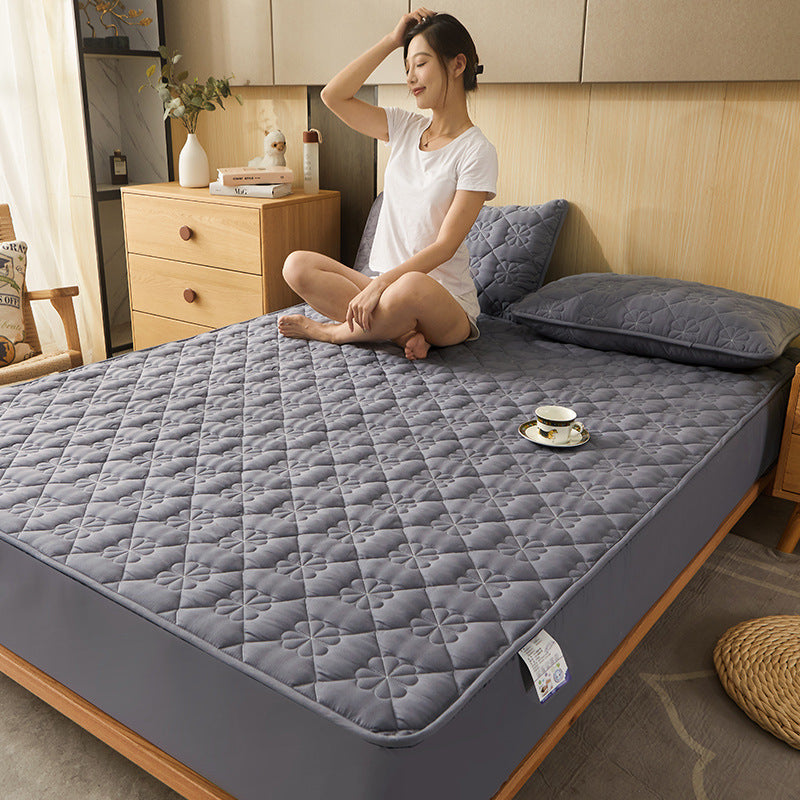 KTX-911507 Brushed Cotton Fitted Sheet with Dust Protection in Elegant Floral Designs