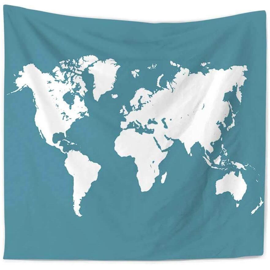 KTX-912403 Minimalist Map Tapestry - 100% Polyester Wall Hanging Decor