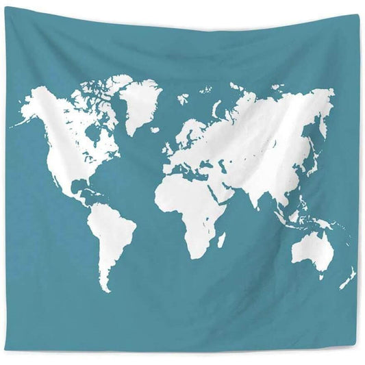 KTX-912403 Minimalist Map Tapestry - 100% Polyester Wall Hanging Decor