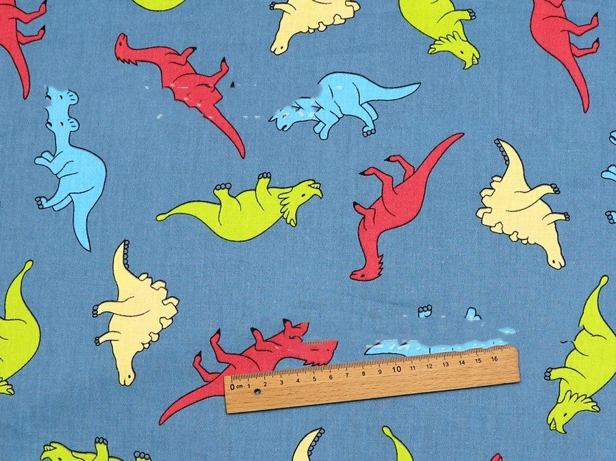KTX-912531 Dinosaur Pattern Cotton Fabric Set – 100% Natural, Four-Piece Collection