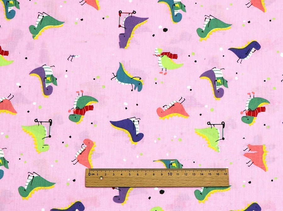 KTX-912531 Dinosaur Pattern Cotton Fabric Set – 100% Natural, Four-Piece Collection