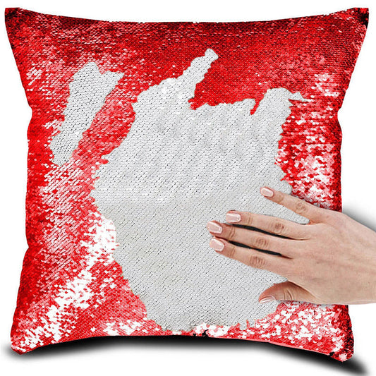KTX-913683 Color Changing Decorative Pillow Case - 40x40cm Knitted Portrait Design, 100% Polyester