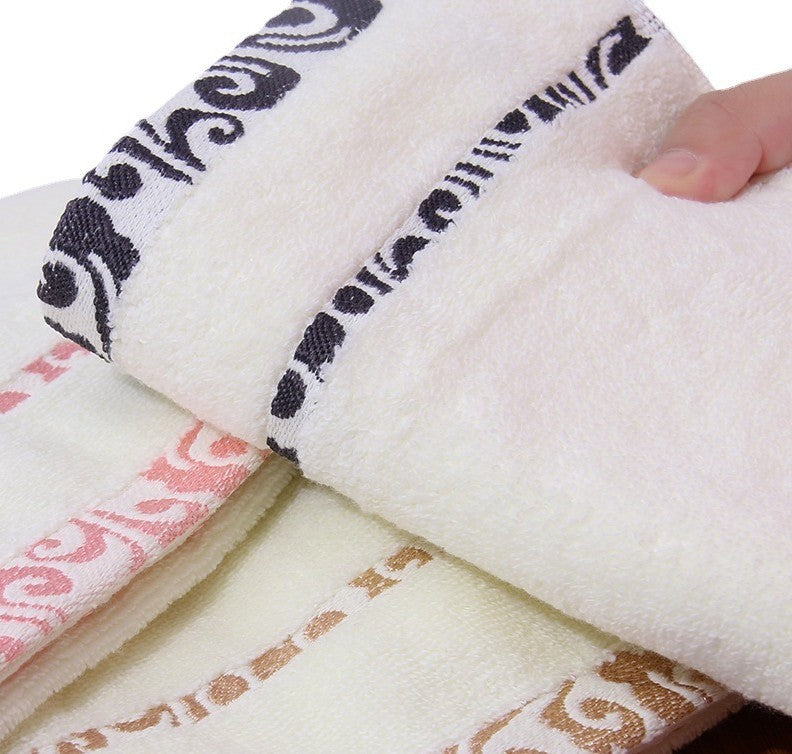KTX-914579 Thick Cotton Jacquard Face Towel - Crepe-Free, Soft & Absorbent - 33x73 cm