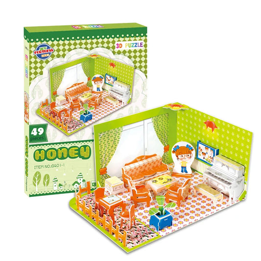 KTX-915731 3D Colorful Cartoon DIY Puzzles for Kids - Bedroom, Kitchen, Bathroom Themes, Educational Fun