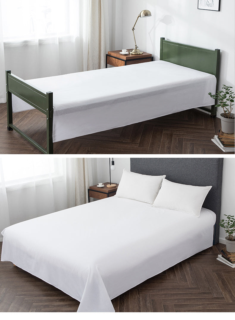KTX-915987 Pure Cotton White Bed Sheet for Single Beds - Soft and Comfortable