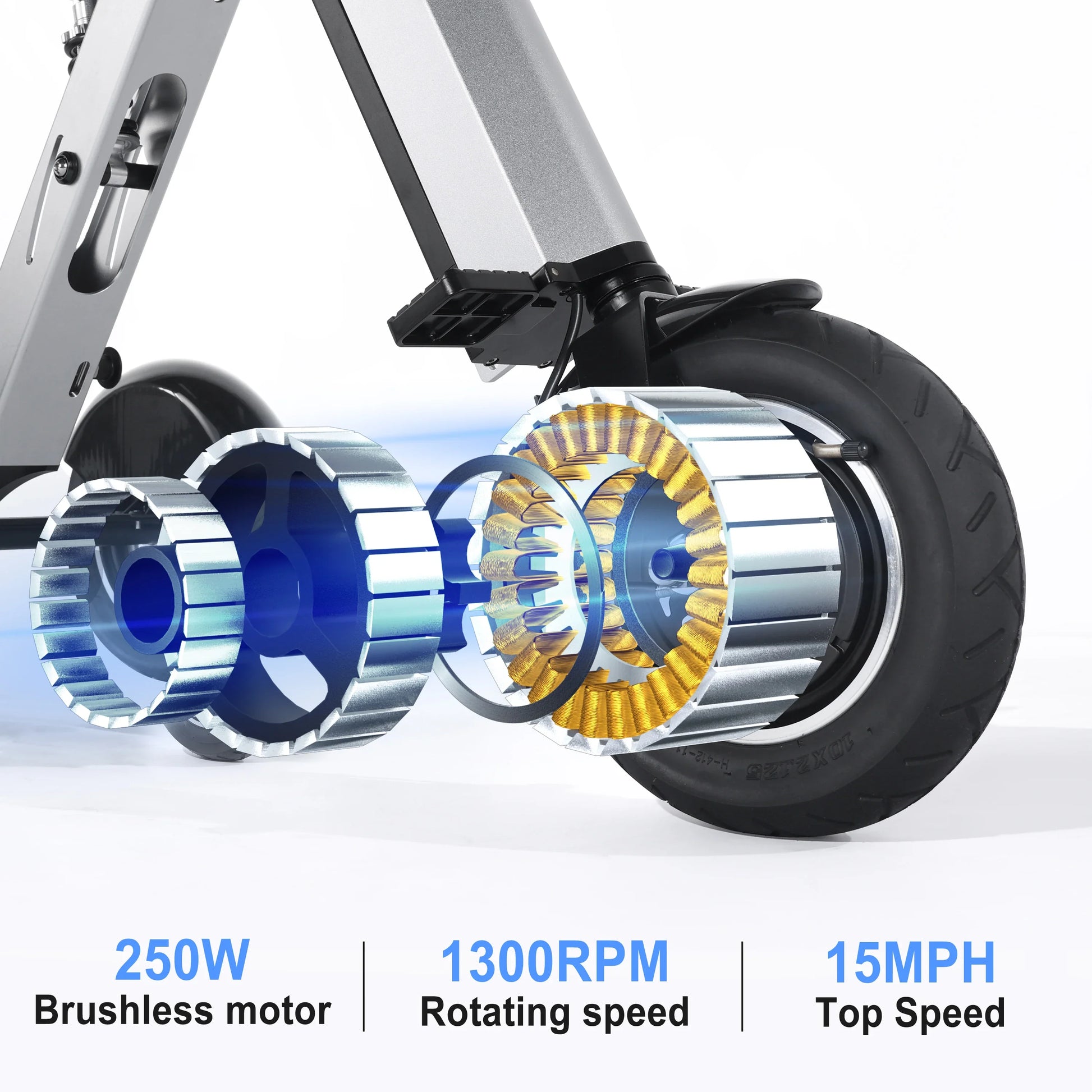 KTX-916499 Folding Electric Tricycle Mobility Scooter with Backrest Seat for Adults, Lightweight and Removable Battery