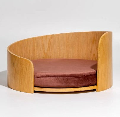 KTX-917587 Removable Solid Wood Cat Bed with Walnut Finish - Sizes 35x24cm & 50x24cm