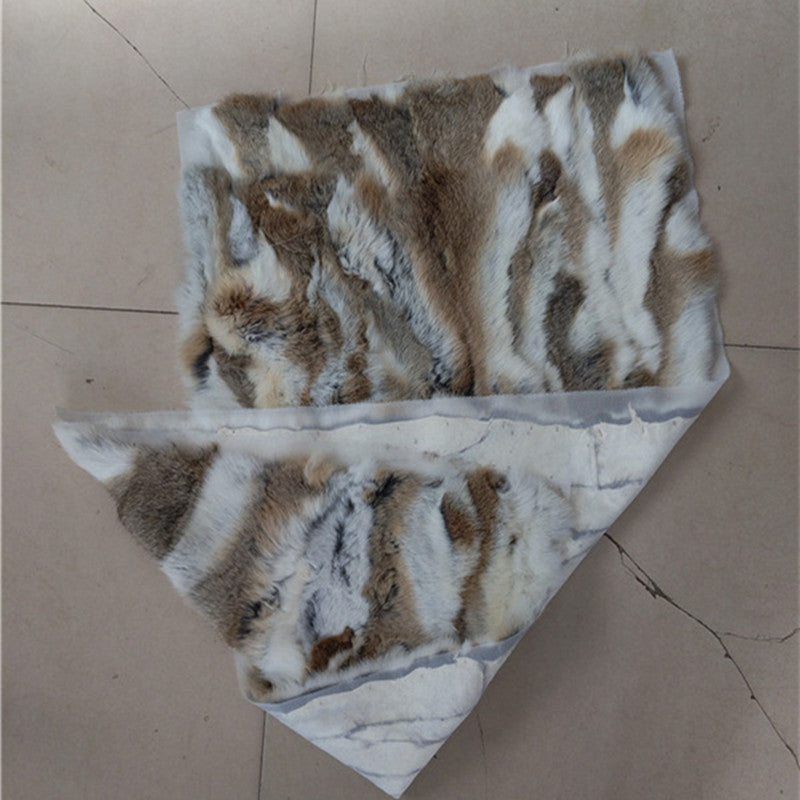 KTX-917779 Rex Rabbit Fur Patchwork Blanket for Mattress, Clothing, and Furniture - Rectangle, 50x100 cm