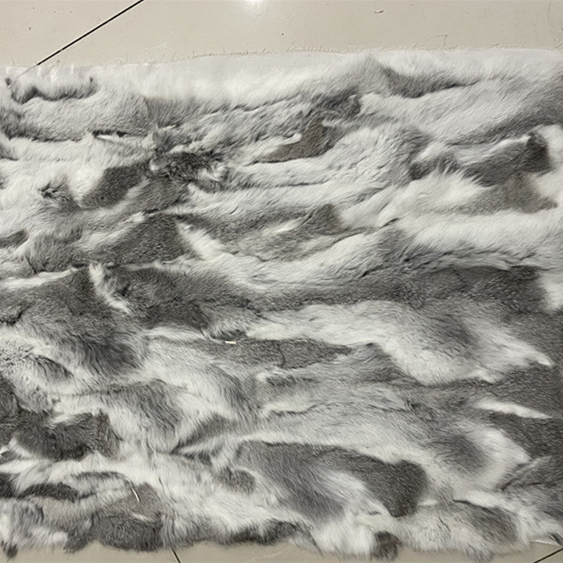 KTX-917779 Rex Rabbit Fur Patchwork Blanket for Mattress, Clothing, and Furniture - Rectangle, 50x100 cm