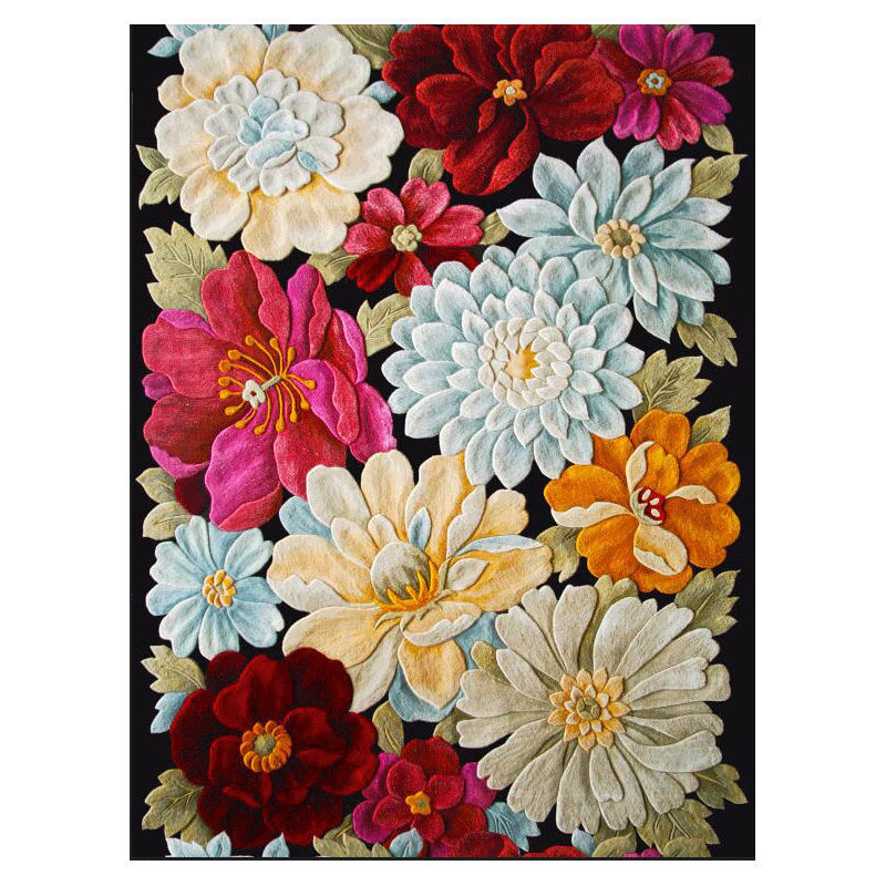 KTX-919507 Crystal Velvet 3D Printed Anti-Slip Carpet for Living Room, Bedroom, and Study