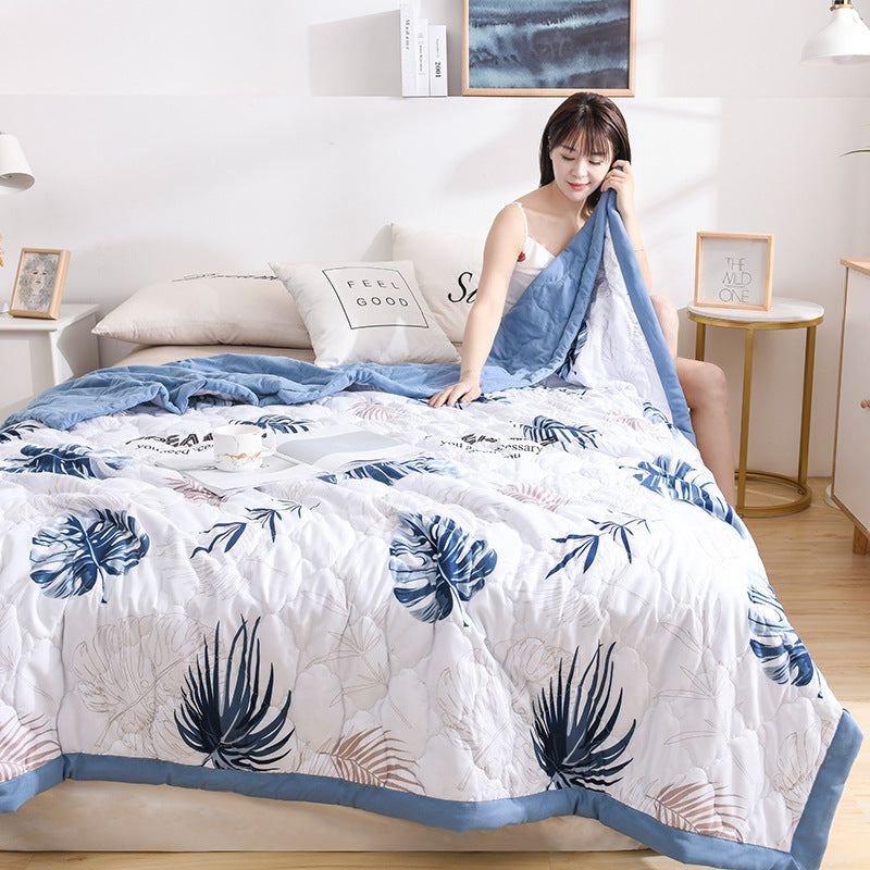 KTX-919763 Washed Cotton Summer Quilt - Lightweight, Breathable Polyester Blend for Air Conditioning Use