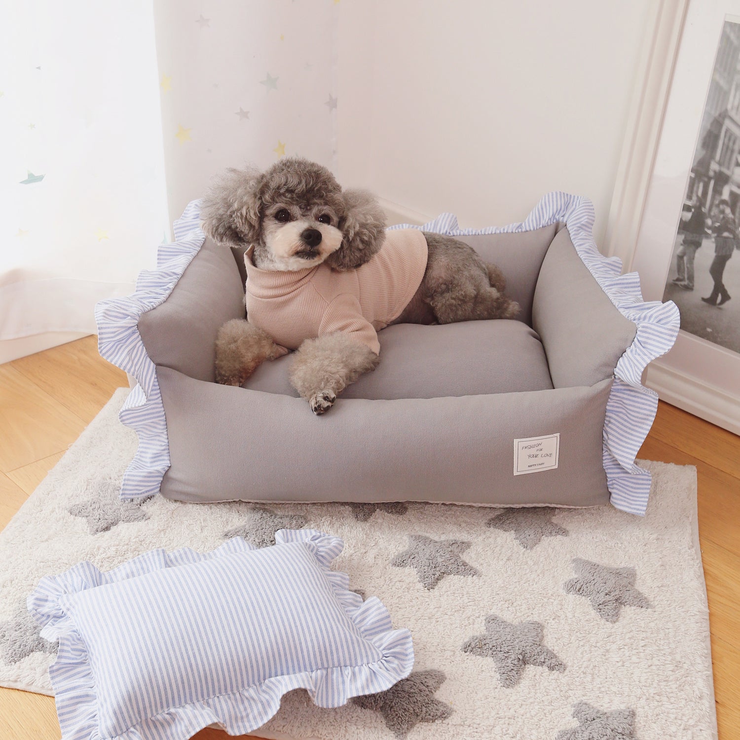 KTX-920595 Removable & Washable Cotton Pet Nest with Soft Cushion - Gray & Khaki Options