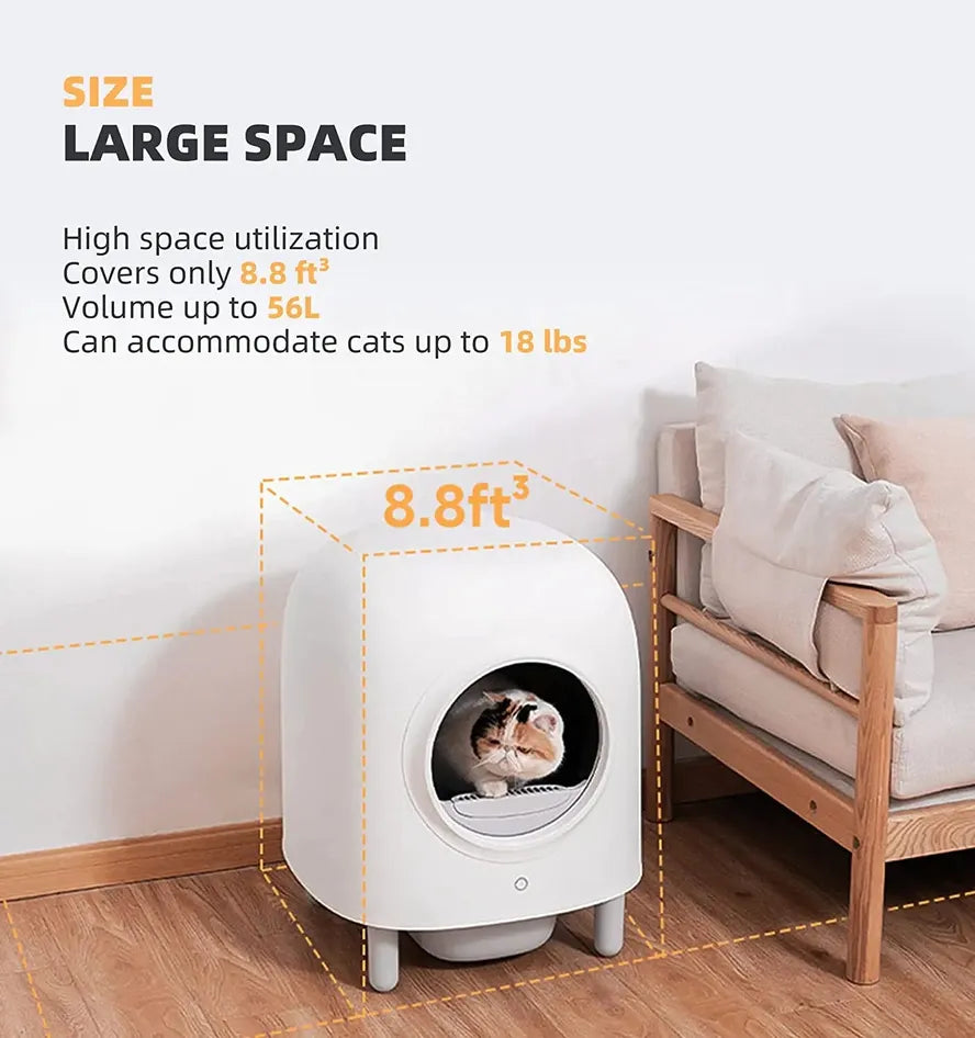 KTX-921363 Automatic Self-Cleaning Cat Litter Box with APP Control for Hassle-Free Maintenance