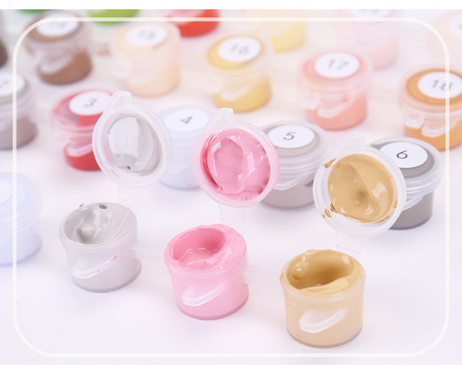 KTX-921683 White Christmas With An Angel - Digital Oil Painting DIY Painting By Numbers Kit, Linen, 40x50 cm, 24 Classic Colors