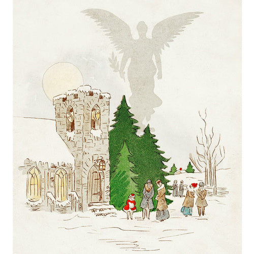 KTX-921683 White Christmas With An Angel - Digital Oil Painting DIY Painting By Numbers Kit, Linen, 40x50 cm, 24 Classic Colors