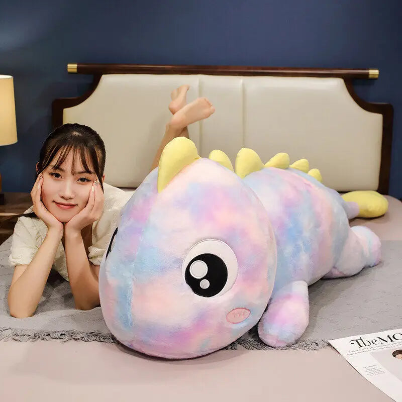 KTX-922003 Colorful Large Dinosaur Plush Toy - Soft Stuffed Animal Pillow for Kids' Bedrooms (80-170cm)