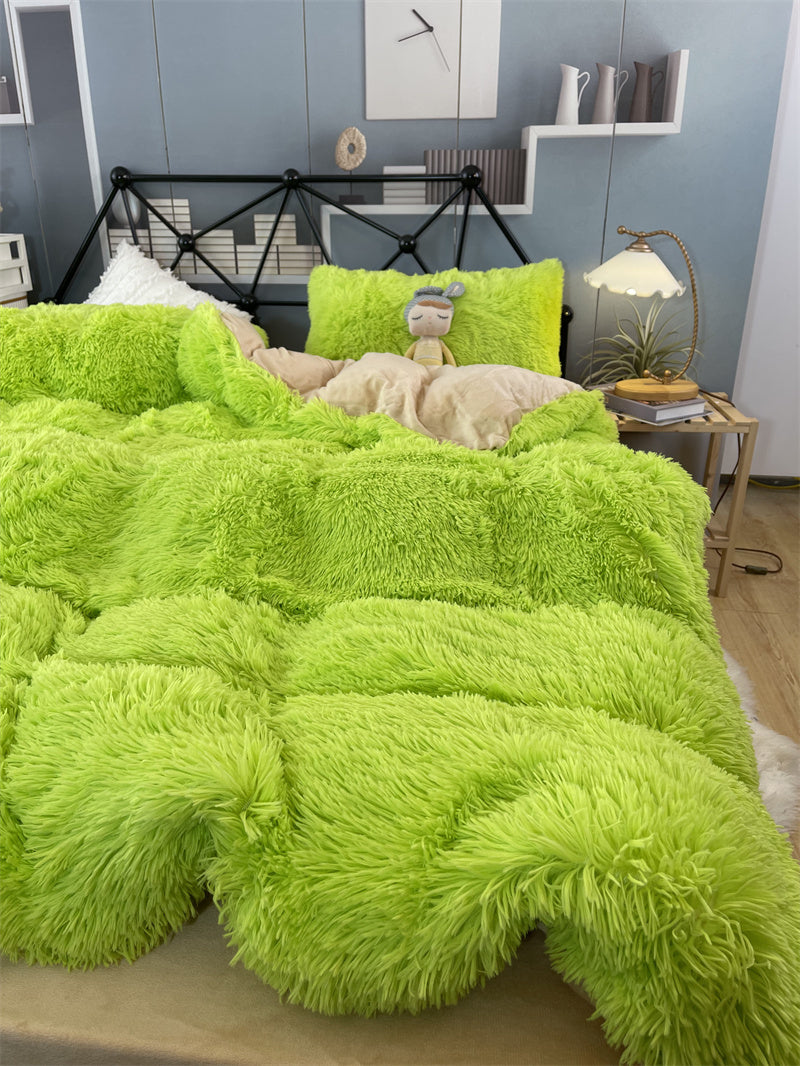 KTX-922067 Winter Mink Velvet Bed Set - Thermal Storage, 4-Piece Collection for Various Bed Sizes