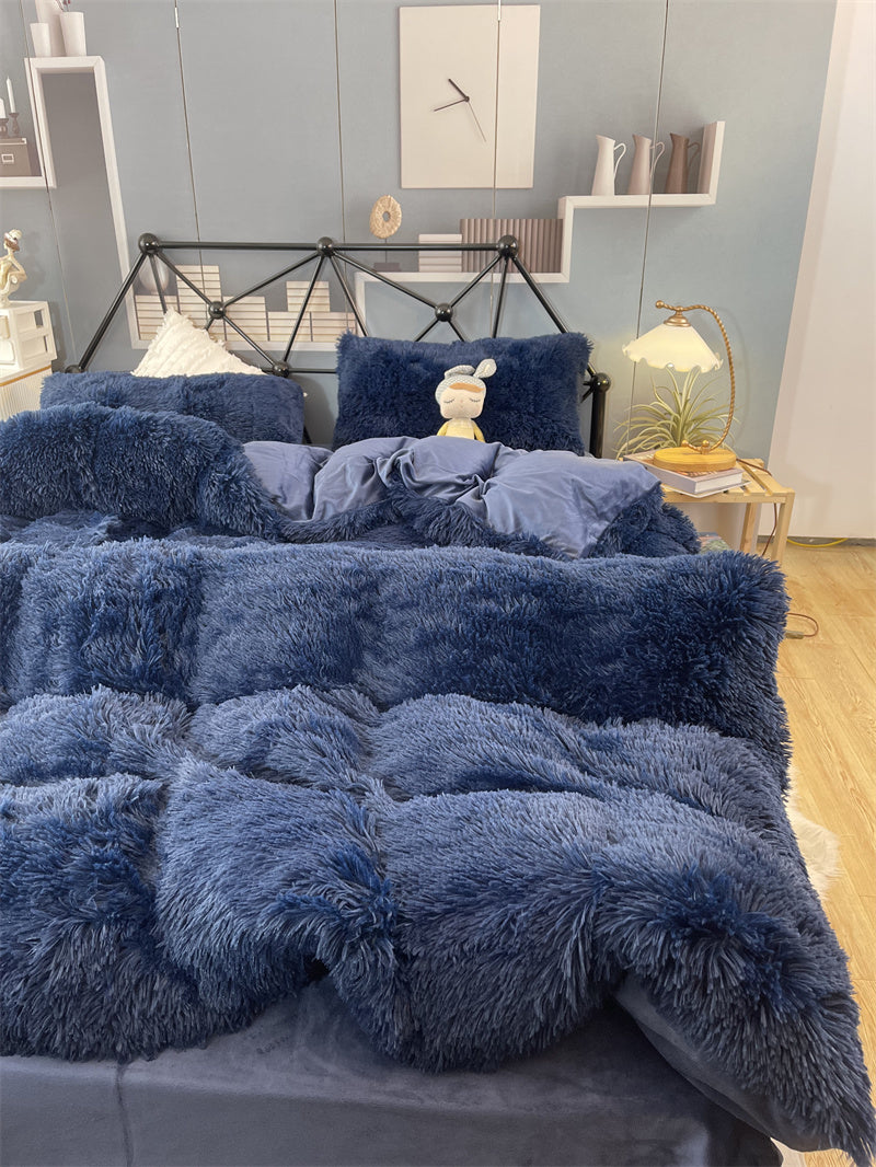 KTX-922067 Winter Mink Velvet Bed Set - Thermal Storage, 4-Piece Collection for Various Bed Sizes