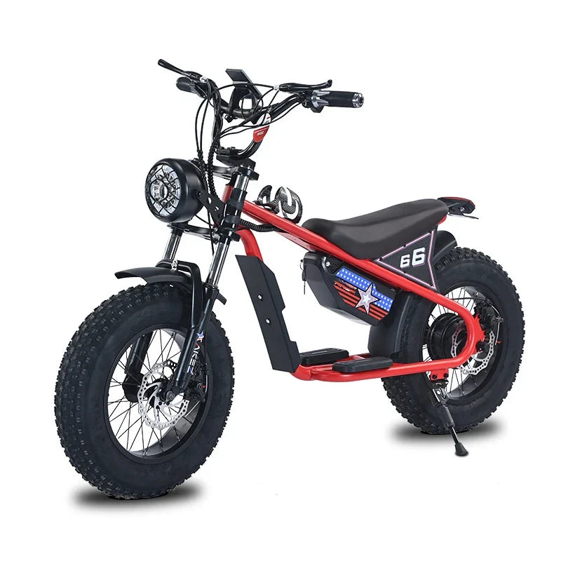 KTX-922835 Kids Electric Retro Bike 36V 350W 16-Inch Waterproof Design Suitable for Ages 8-12