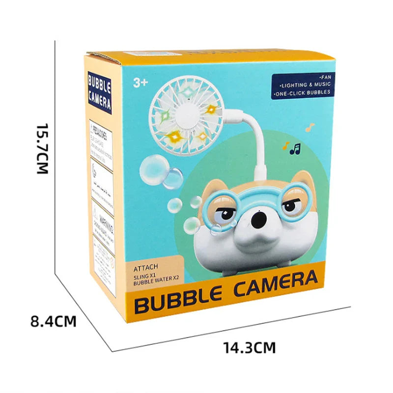KTX-923155 Mini Bubble Camera Toy with Fan Function for Kids Outdoor Play - Creative Electric Bubble Blowing Machine