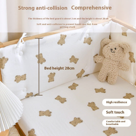 KTX-923859 Newborn Baby Cotton Gauze Bed Fence – Multiple Sizes Available