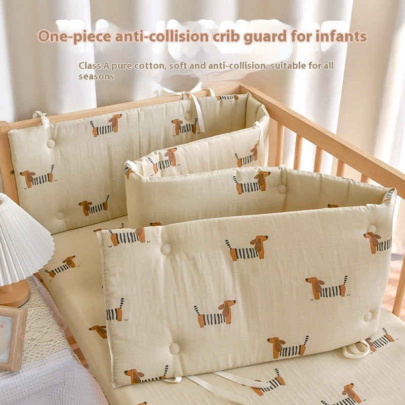 KTX-923859 Newborn Baby Cotton Gauze Bed Fence – Multiple Sizes Available
