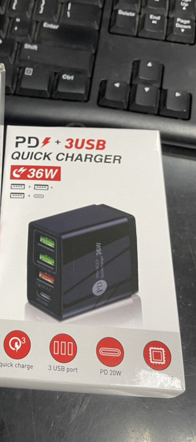 KTX-924115 20W PD Fast Charge USB Multi-Port Charger - Quick Charge Compatible