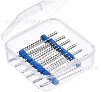 KTX-924883 Multifunctional Sewing Machine Needles Set with Plastic Box - 12 Double Needles in Silvery White