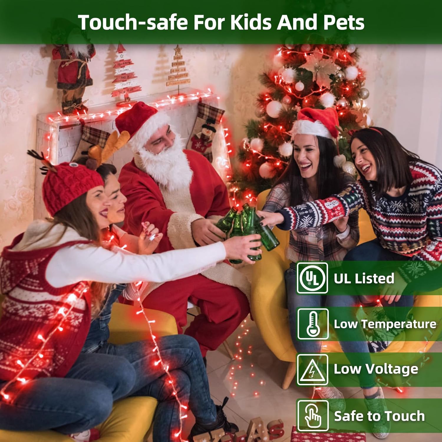 KTX-925395 470ft 1500 LED Outdoor Christmas String Lights - 12 Modes, Dimmable, Timer, Waterproof for Home and Holiday Decor